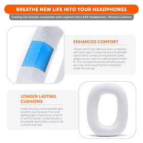 WC FreeZe A30 ear pads memory foam core offering improved isolation and comfort.