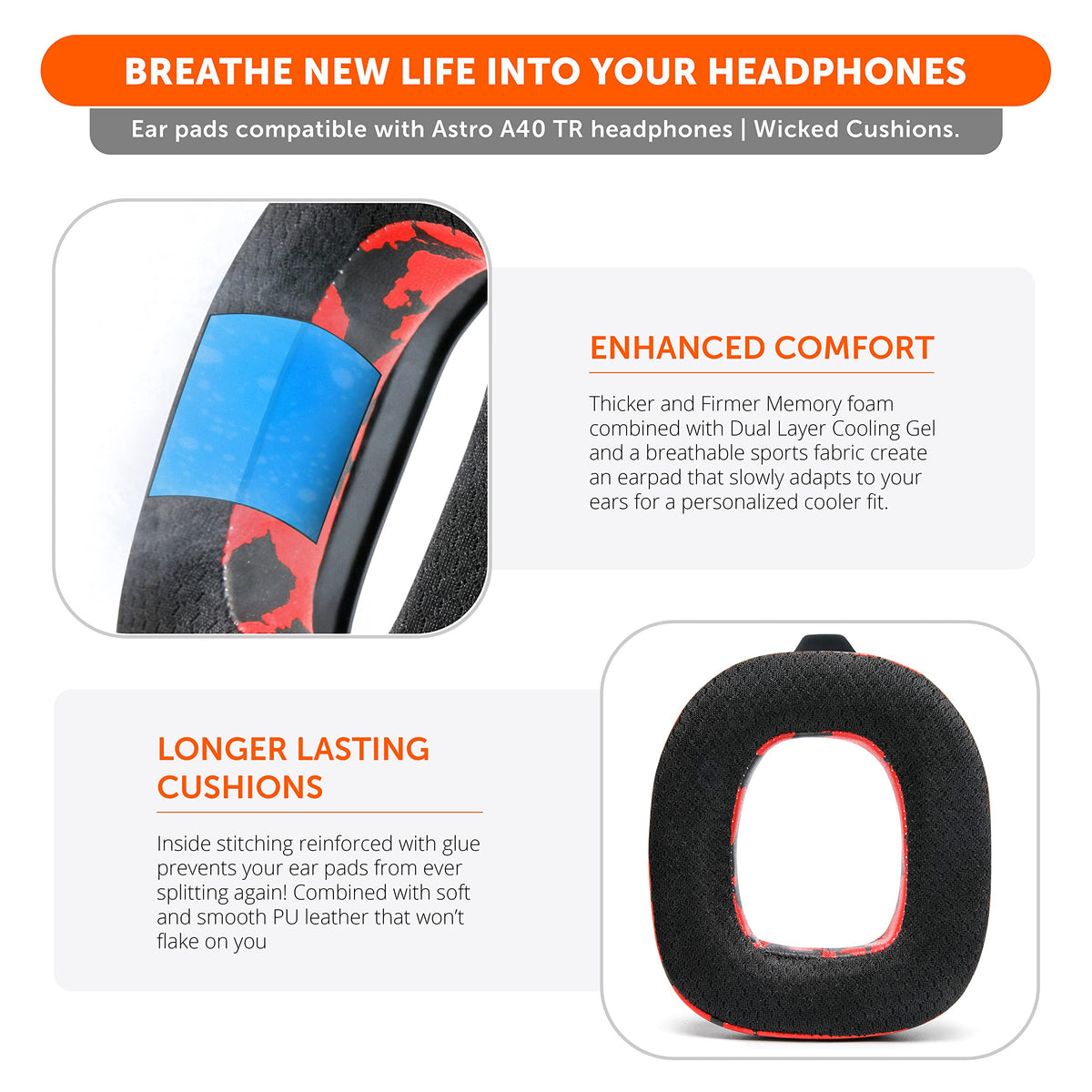 WC Freeze A40 TR thick memory foam delivers added comfort during long sessions