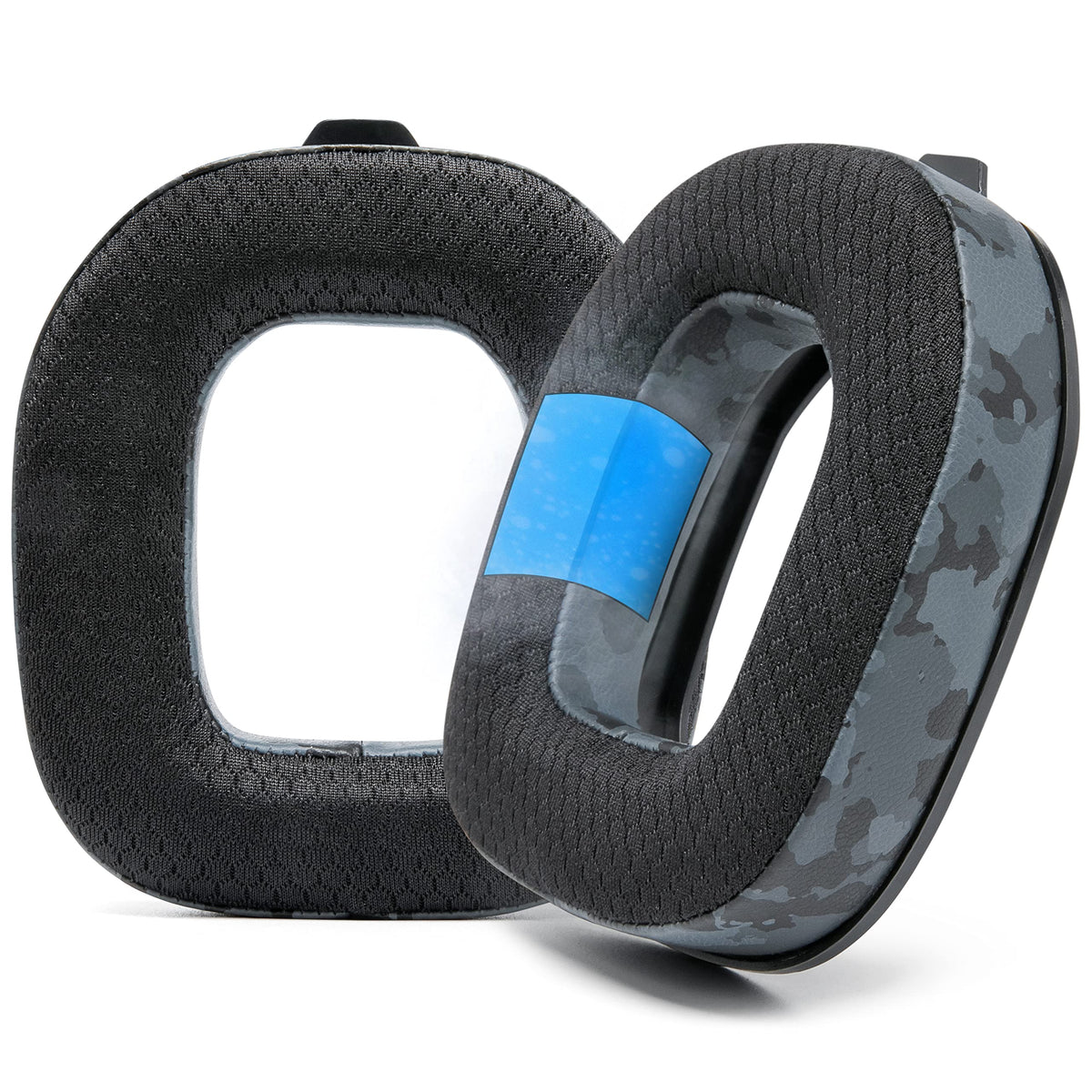 WC FreeZe A50 front view showing black camo earpads and improved comfort