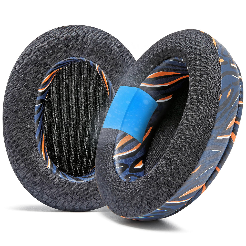 WC FreeZe front view on Arctis Nova showing navy tiger look and improved comfort