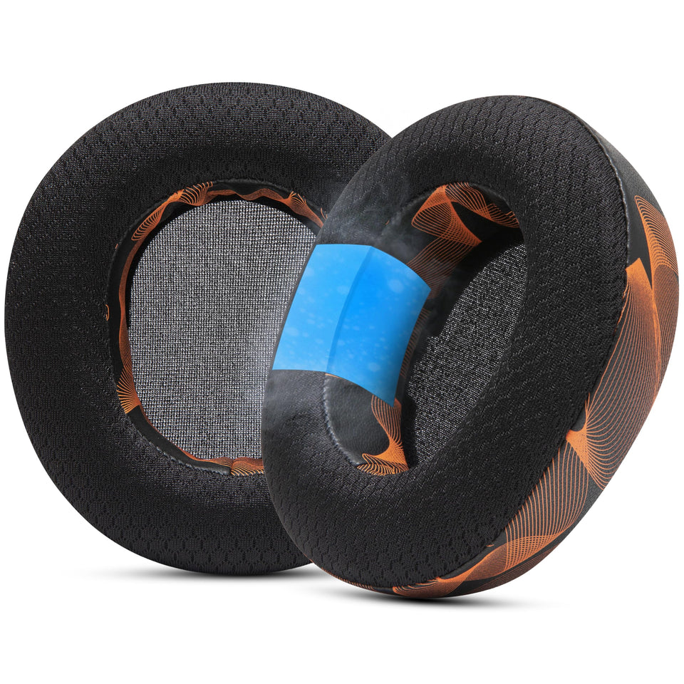WC front view of replacement earpads showing fit and brand benefit: cooler comfort