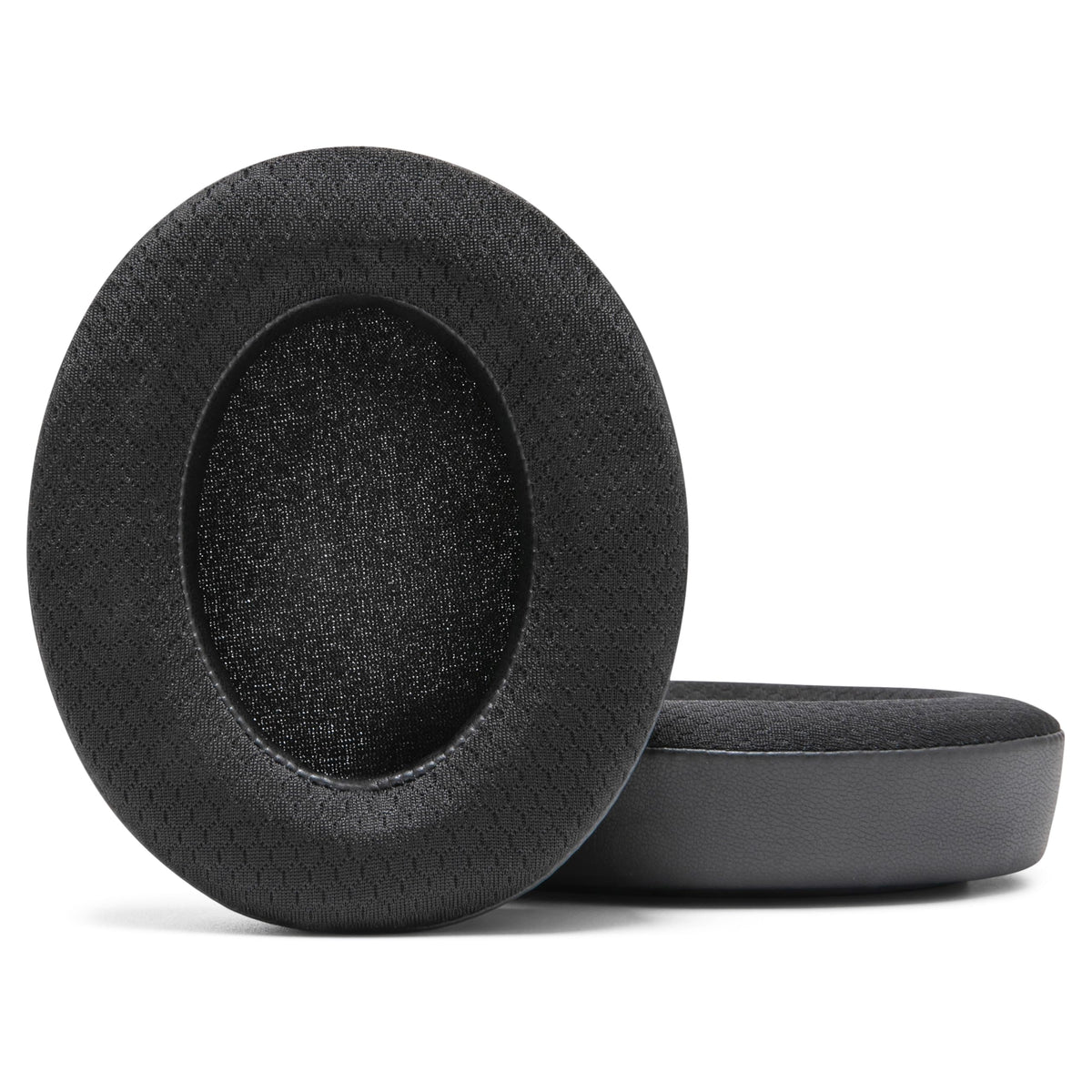 Lifestyle shot of WC earpads on headphones in a studio for extended sessions