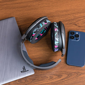 WC side profile mounted on Sennheiser headphone demonstrating precise fit benefit