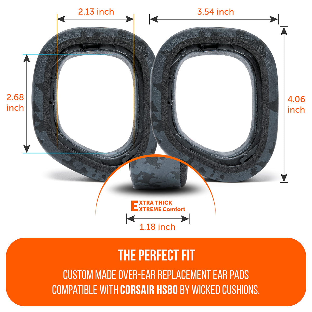 WC FreeZe HS80 headset compatibility image demonstrates seamless fit with Corsair HS80.