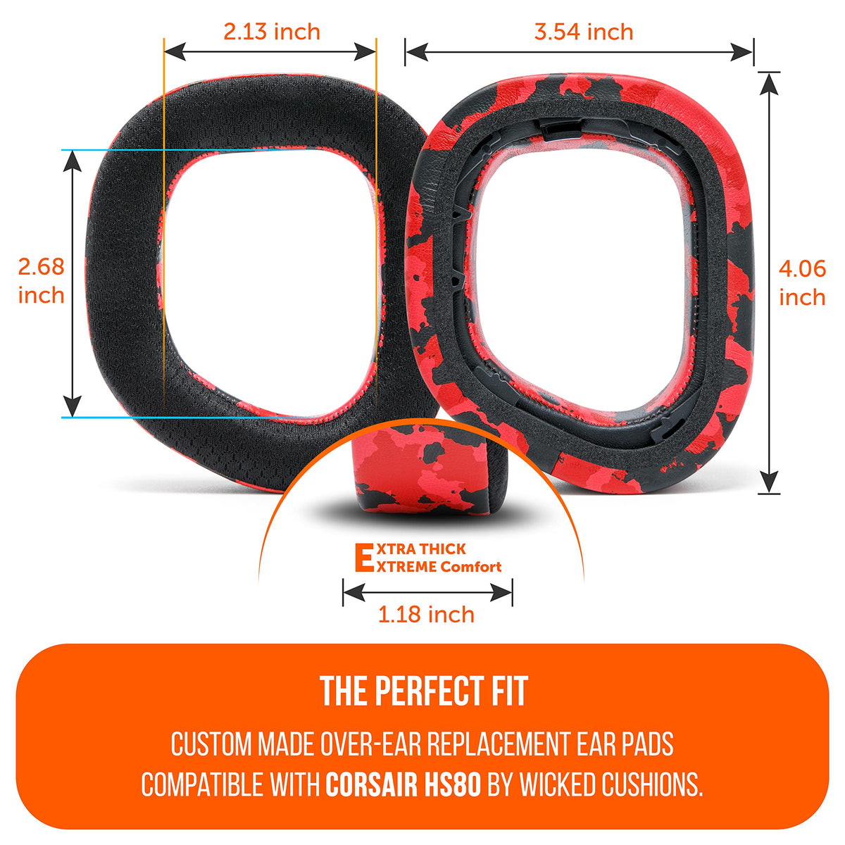 WC Freeze HS80 thickness comparison versus stock pad showing extra cushioning