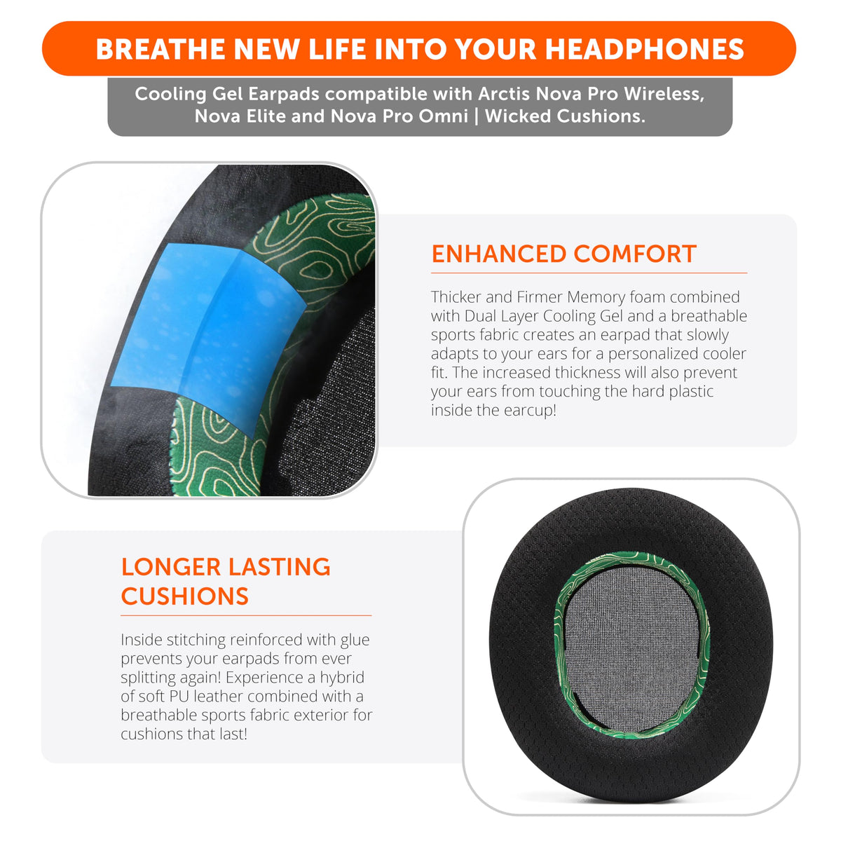 WC Freeze installed on Arctis Nova Pro Wireless demonstrating improved fit and seal