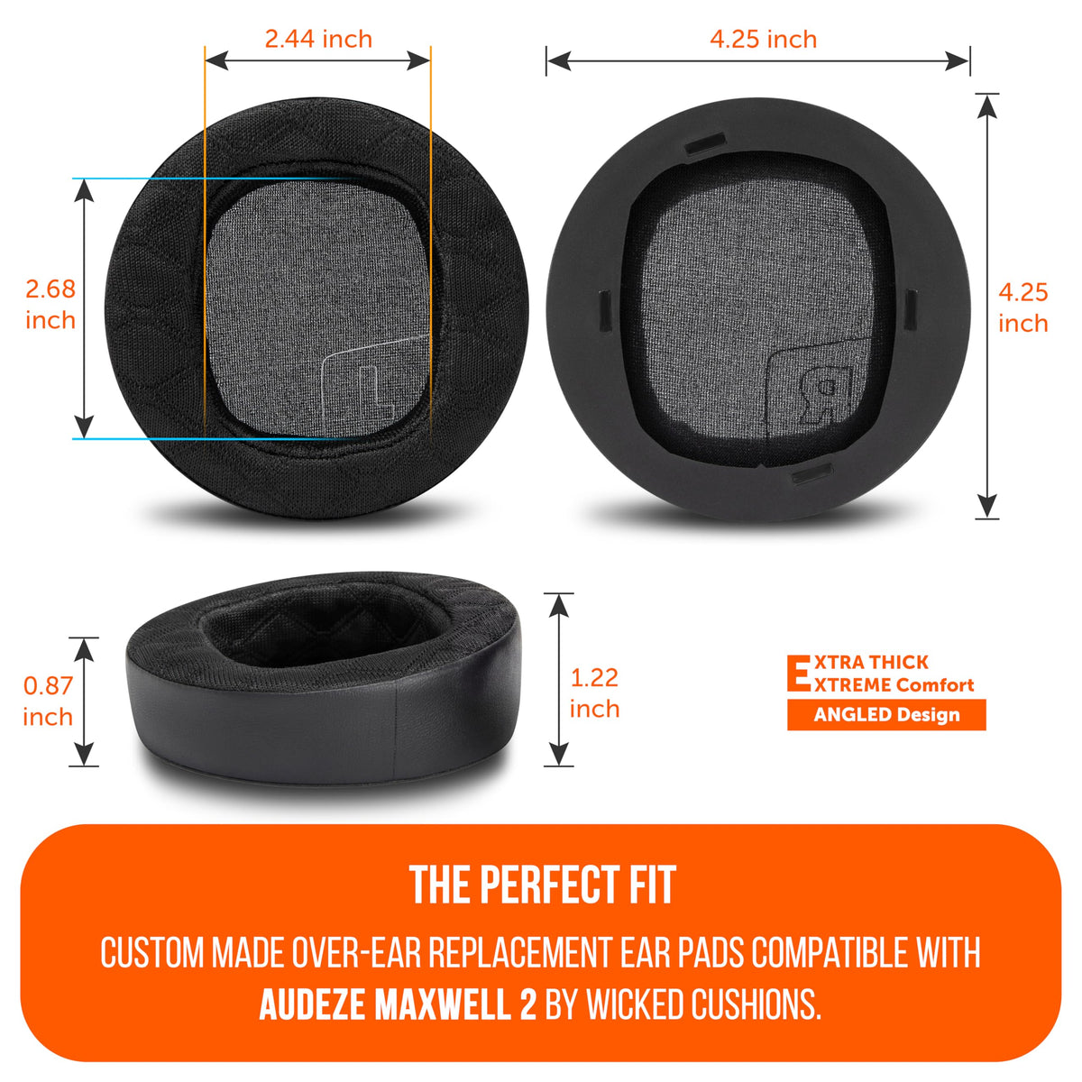 WC FreeZe Maxwell 2 earpads on Maxwell 2 headphones for extended sessions