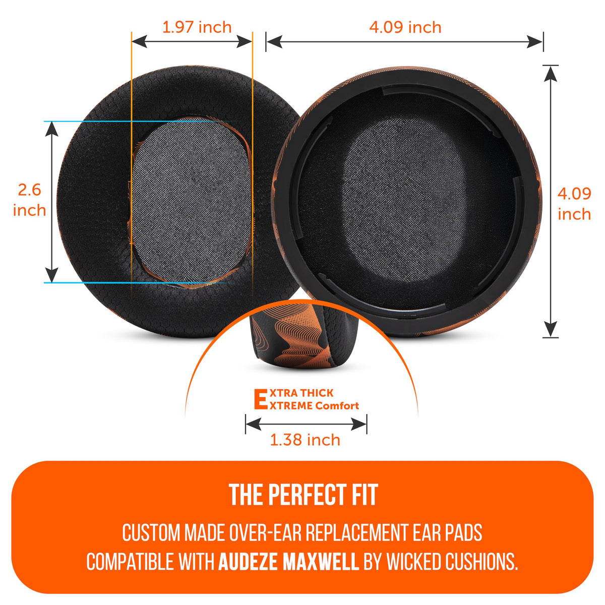 WC FreeZe Maxwell installed on Audeze Maxwell headset for improved seal