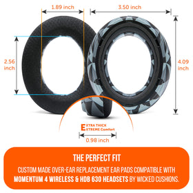 Breathable sports fabric blend in WC FreeZe Momentum 4 earpads reduces heat.