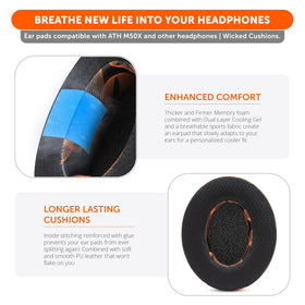 WC earpads mounted on HyperX Cloud headset demonstrating improved comfort