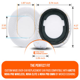WC earpads installed on Arctis Nova Pro Wireless headset, quick easy fit