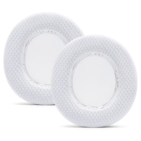 WC earpads on headset in gaming desk setup, enhances long-session comfort