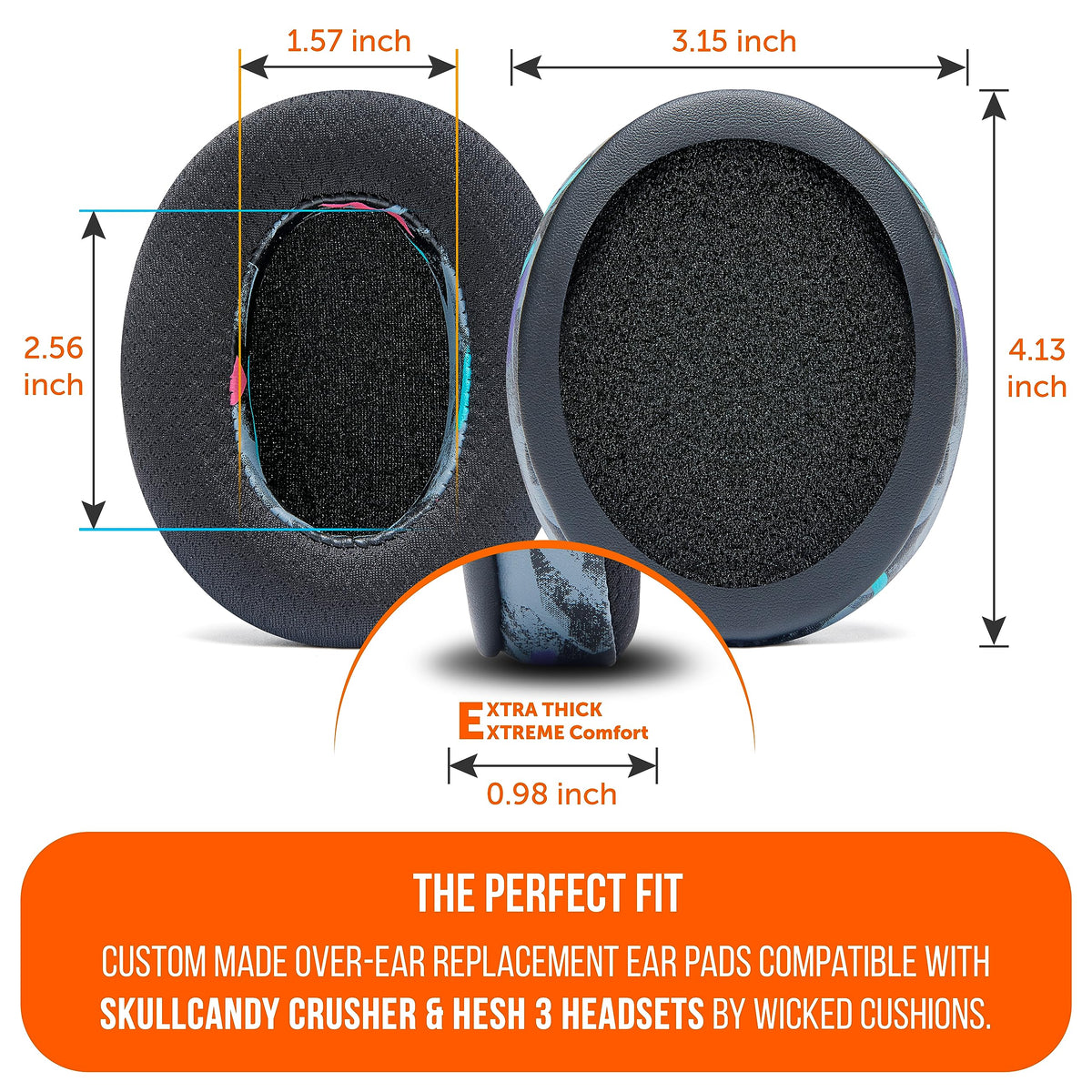WC FreeZe installed on Skullcandy Crusher headphones improving comfort and seal