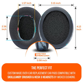 WC FreeZe installed on Skullcandy Crusher headphones improving comfort and seal