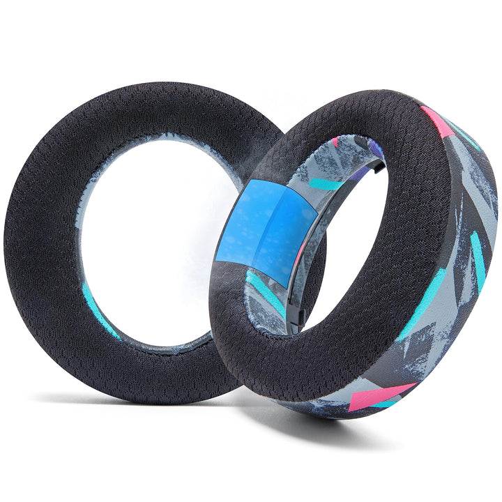 WC front view of earpads showing sleek 90's Black finish and improved comfort