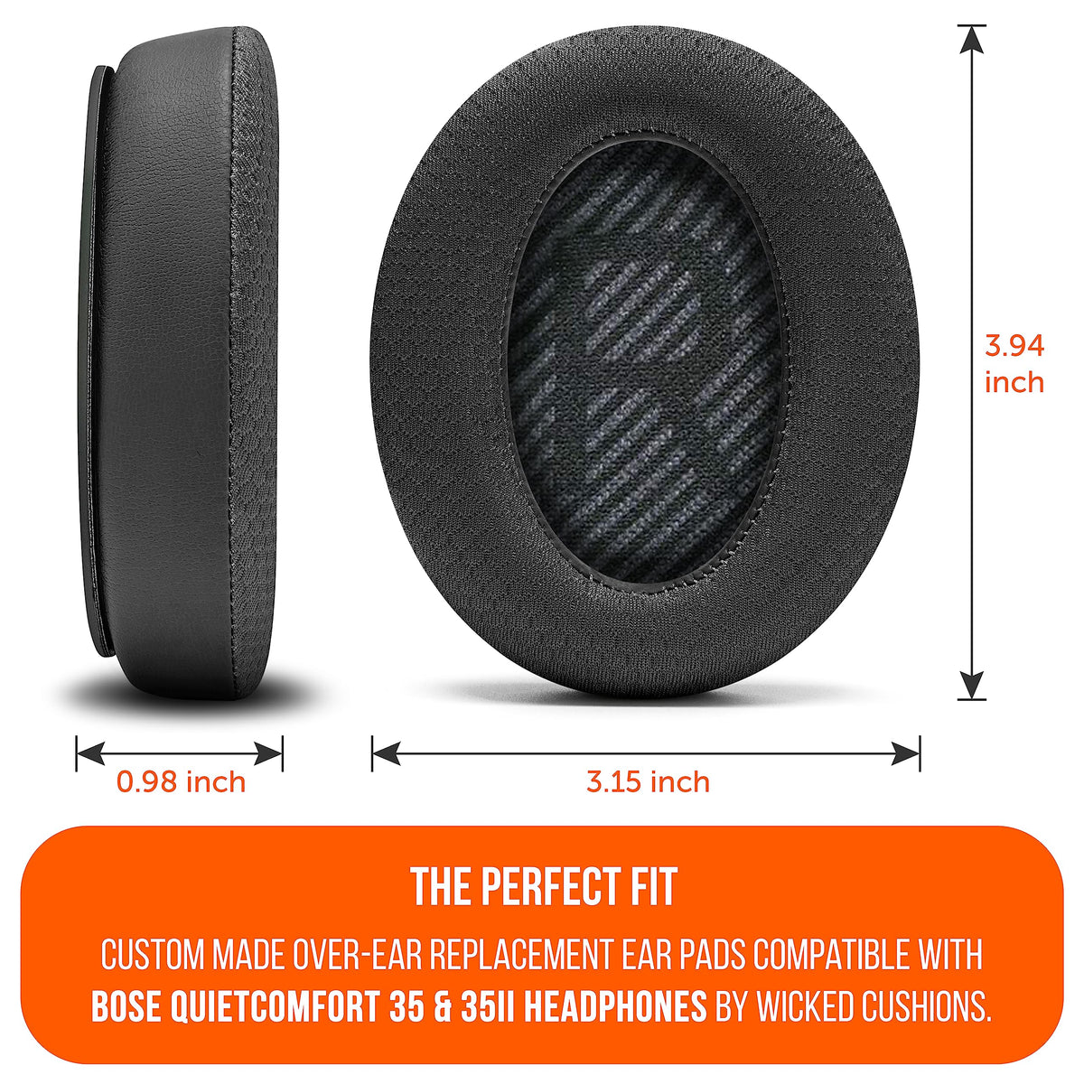 WC side profile showing extra-thick foam that restores cushion support