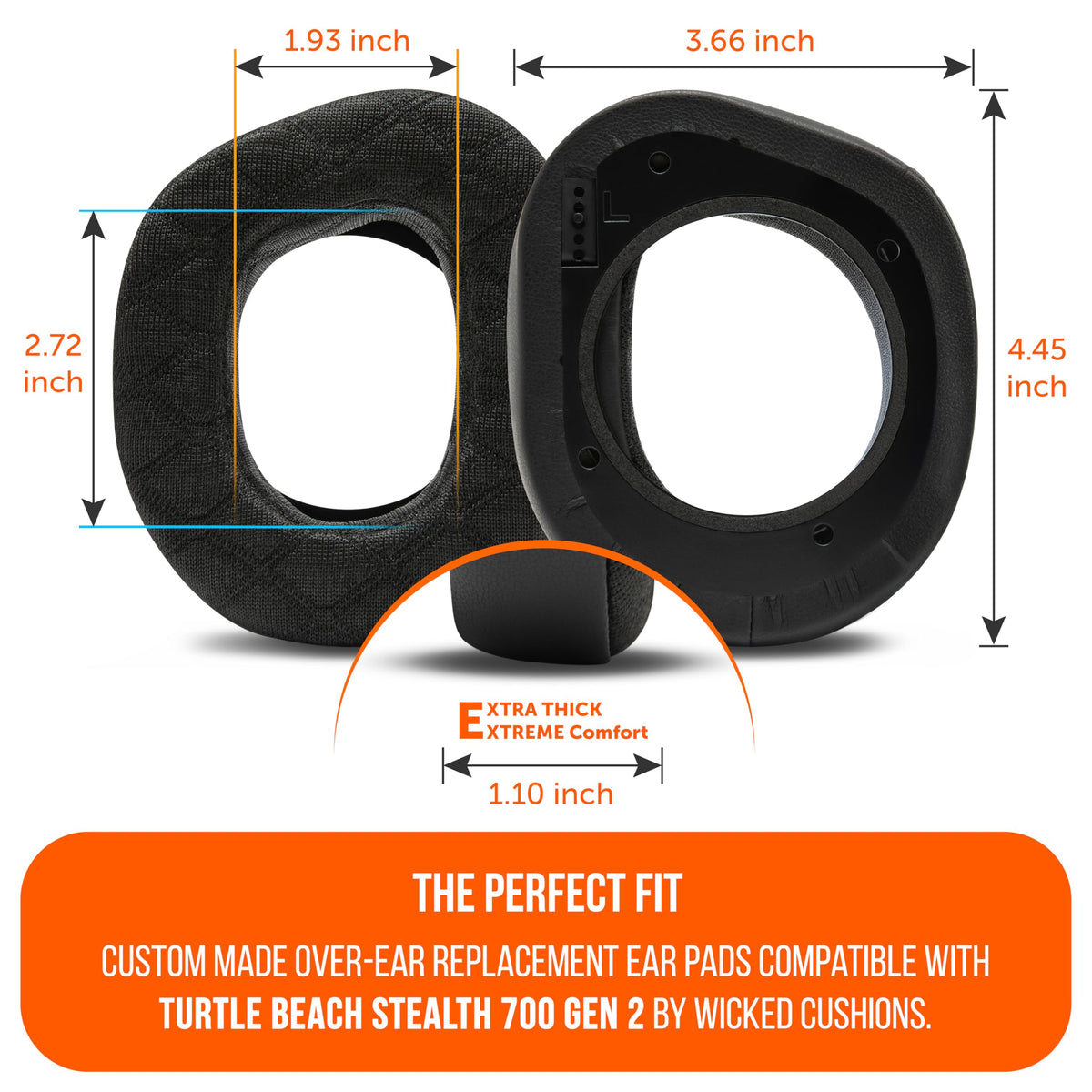 Cooling fabric close-up on WC FreeZe V2 earpads