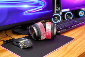 Material closeup of WC Freeze Virtuoso earpads with breathable fabric