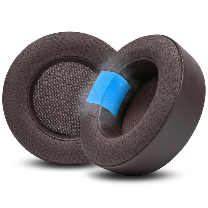 WC FreeZe front view showing brown hybrid earpads and improved comfort