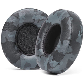 WC front view of black camo earpads showing fit and stylish look for easy upgrade