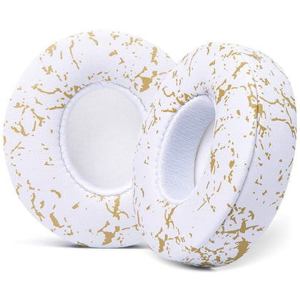 WC front view gold marble earpads showing elegant finish and comfort