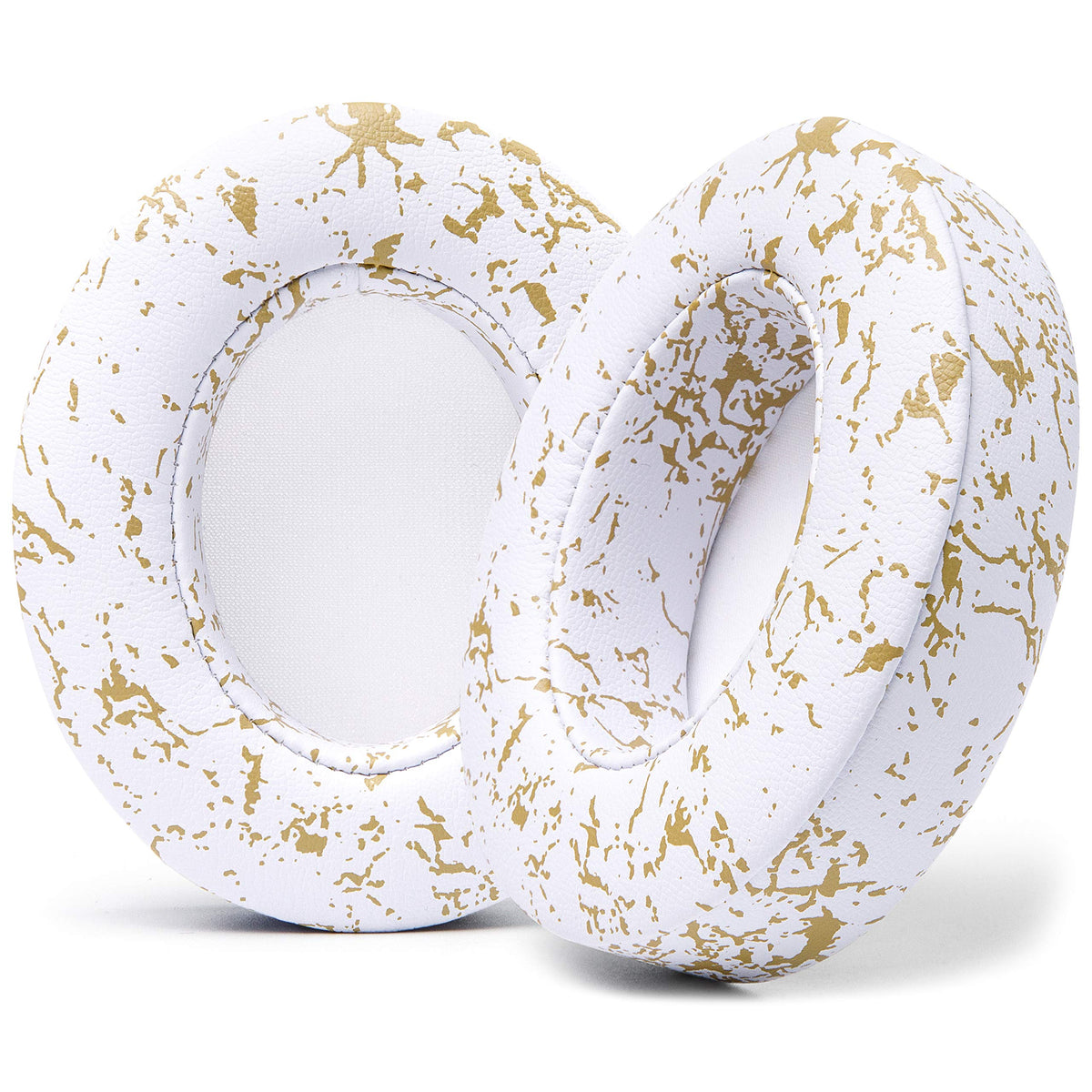 WC gold marble front view showing replacement pads and premium finish for refreshed headphones