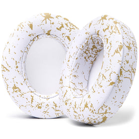 WC gold marble front view showing replacement pads and premium finish for refreshed headphones