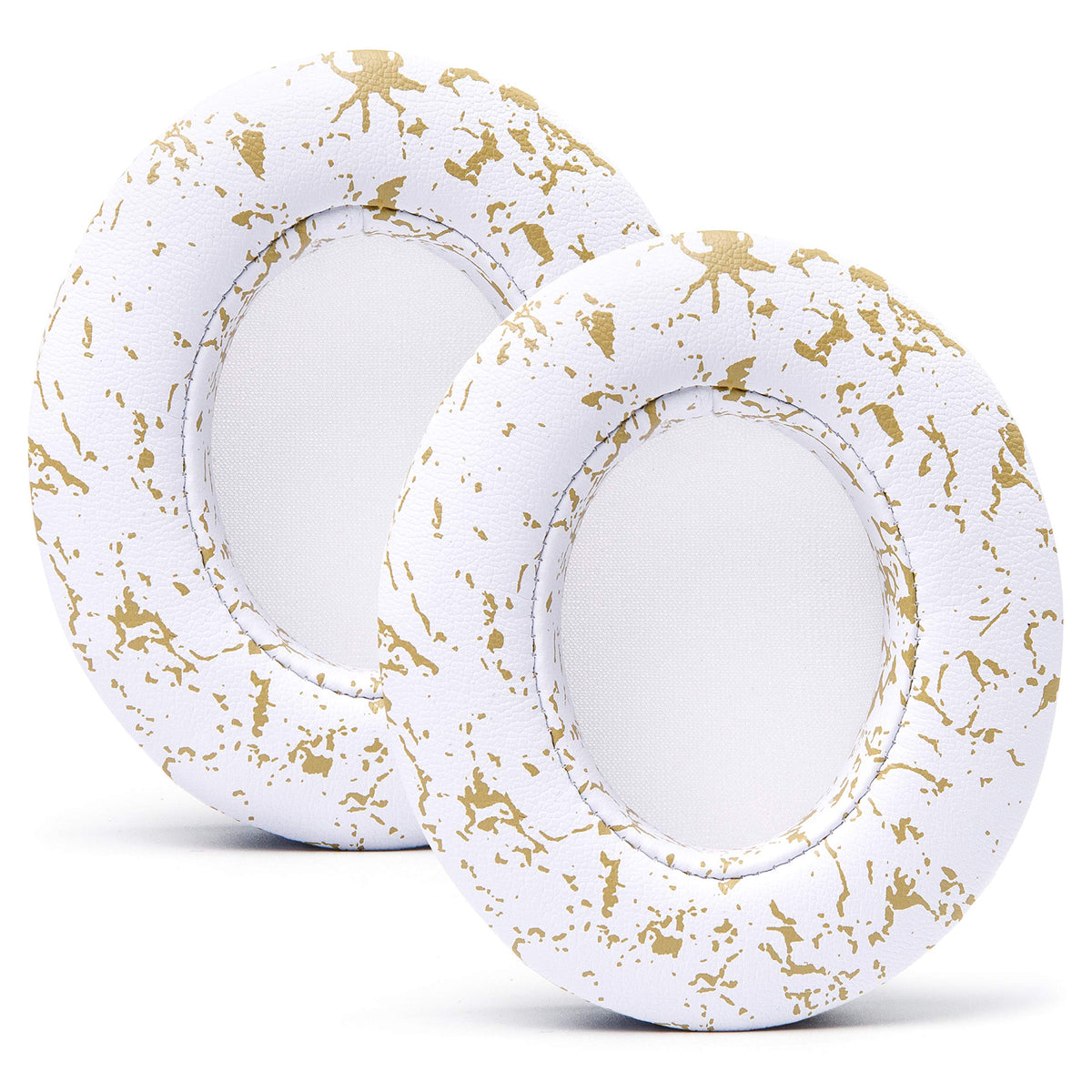 WC gold marble lifestyle shot of headphones in use for comfortable daily listening