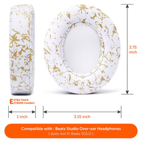WC gold marble stitched seam detail for reinforced durability and split prevention