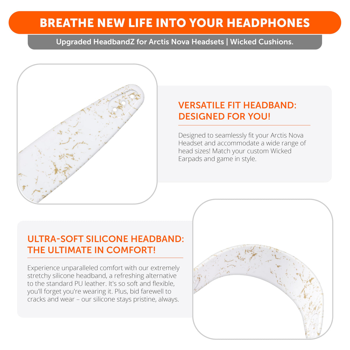 WC HeadbandZ comfort design adapts to head shape for lasting comfort.