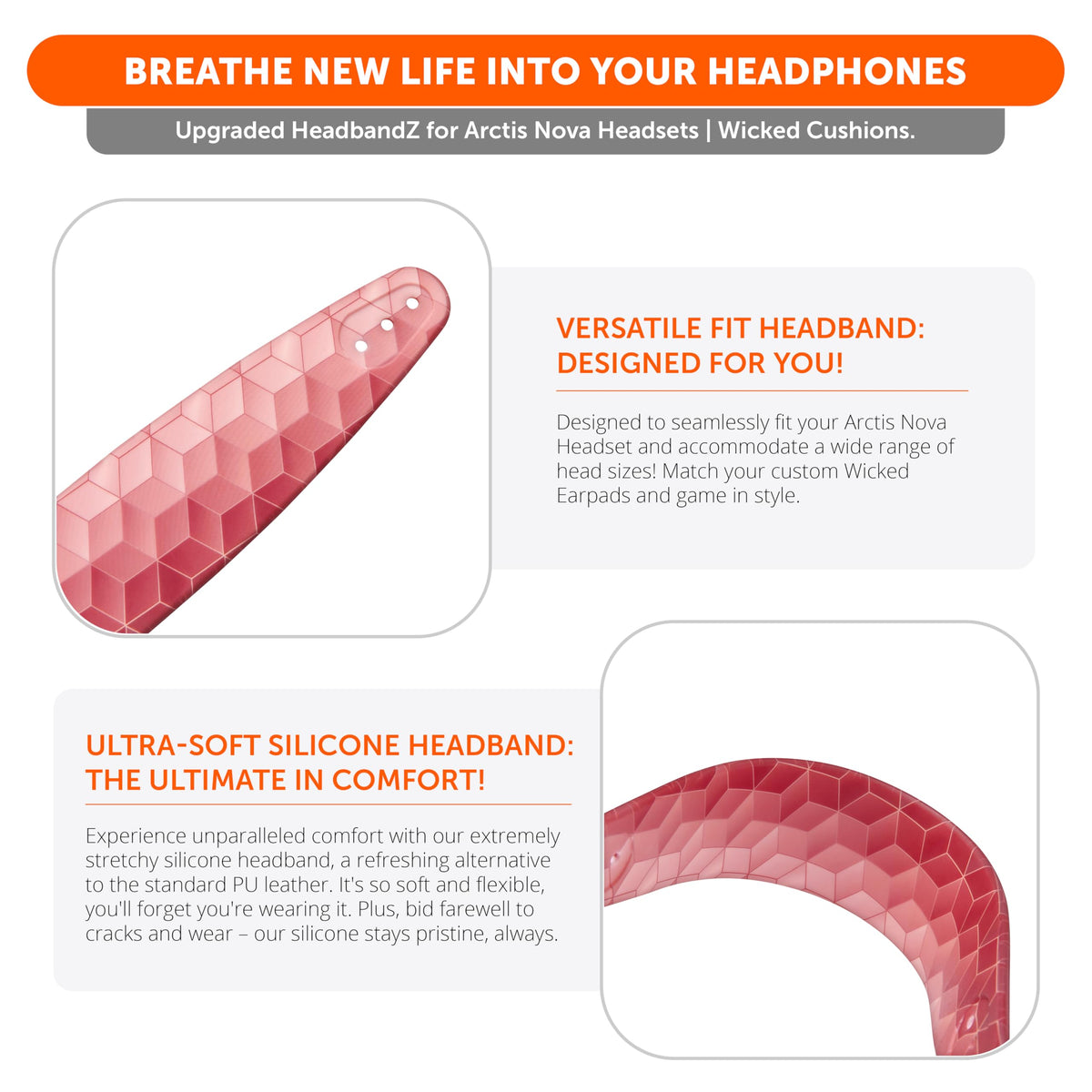 WC HeadbandZ Arctis Nova matching earpads for cohesive look