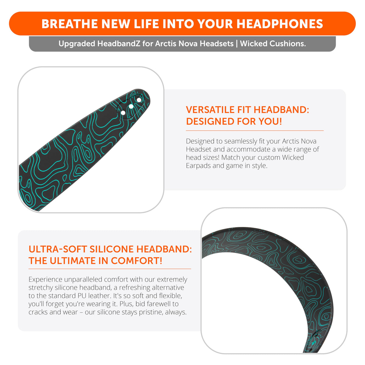 WC HeadbandZ Arctis Nova durable attachment points—secure connection for long-lasting use.