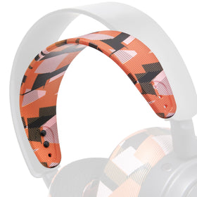 WC HeadbandZ Arctis Nova orange prism close-up shows soft fabric texture and comfort-ready design