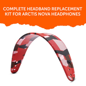 WC HeadbandZ Arctis Nova red prism wearing view demonstrates comfortable gameplay.