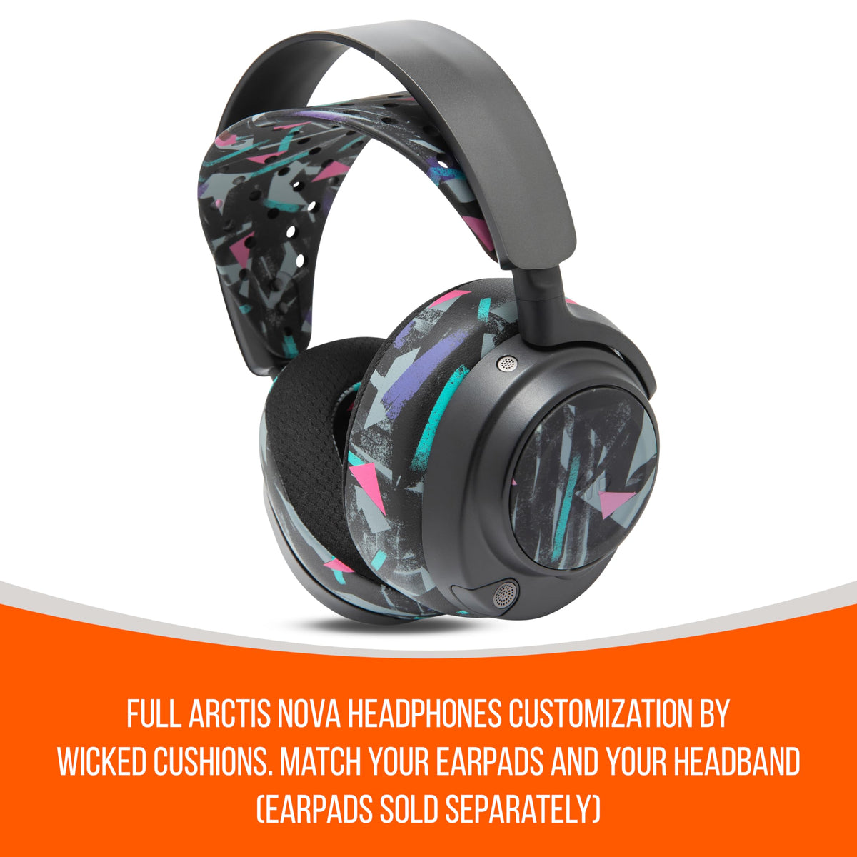 WC HeadbandZ Arctis Nova V2 in use with Arctis Nova headsets for even weight distribution.
