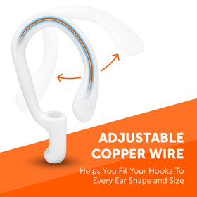 WC HookZ side profile on ear demonstrating stable behind-ear hold