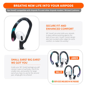 WC HookZ includes two size pairs for a customizable, secure fit.