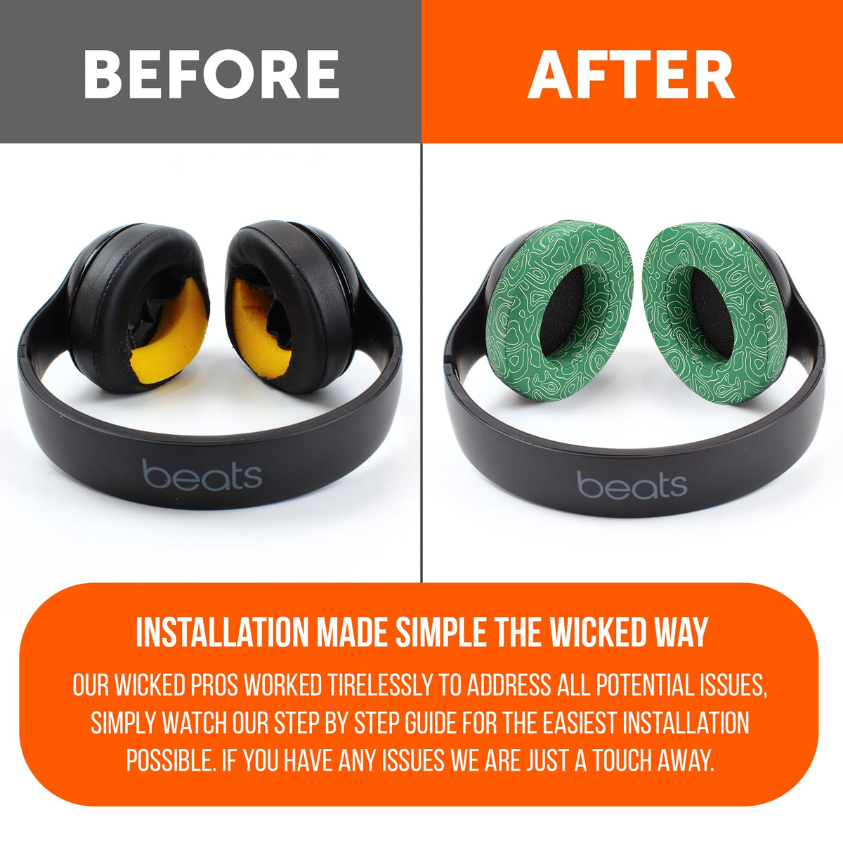 WC installed on Beats Studio headphones restoring comfort and seal