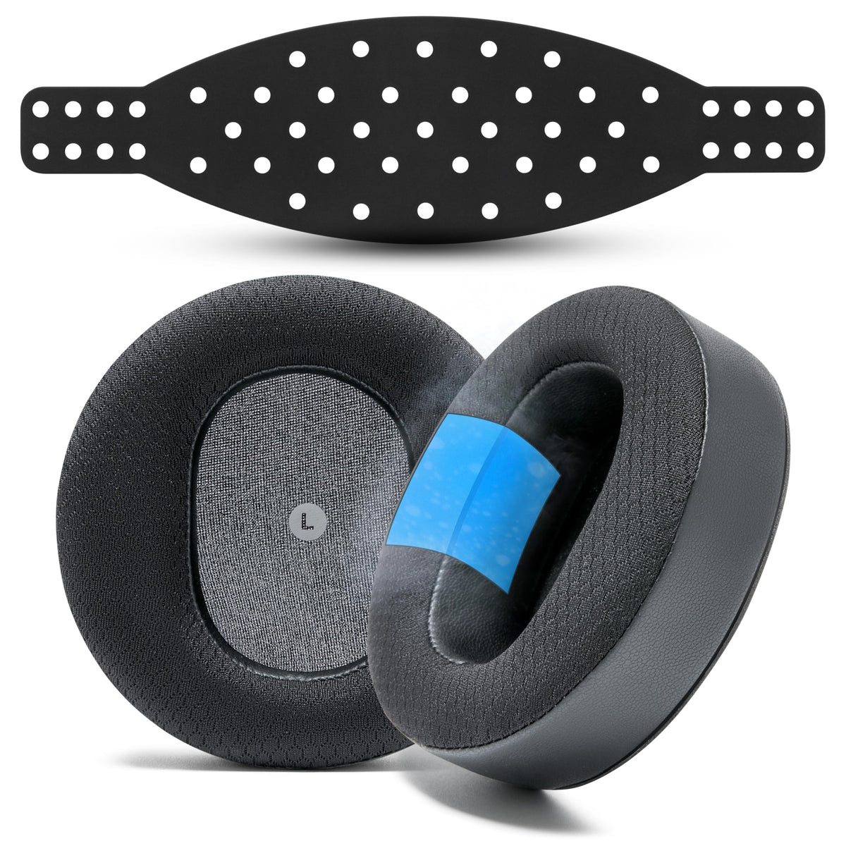 WC FreeZe cooling gel earpads front view showing plush comfort and cool surface