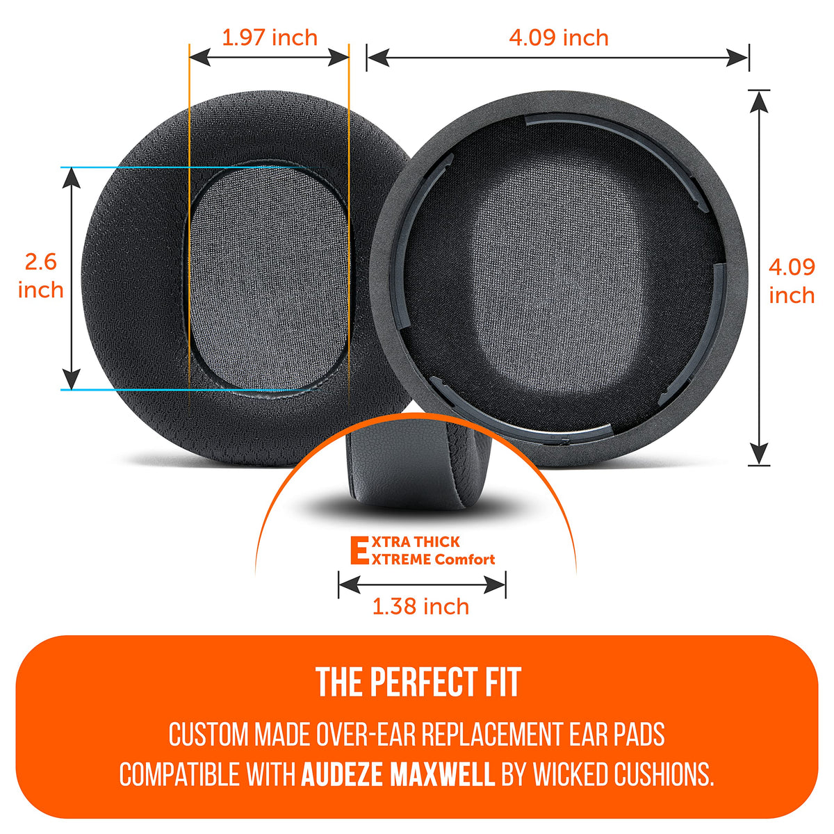 WC earpad gel cross-section showing dual-layer cooling and long-session relief