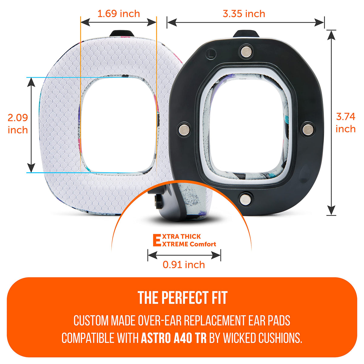 WC earpads and headband installed on Astro A40 showing improved comfort fit