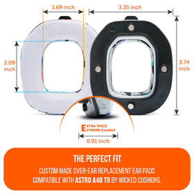 WC earpads and headband installed on Astro A40 showing improved comfort fit