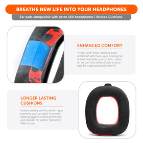 WC mod kit installed on Astro A50 headset in a gaming setup for longer comfort