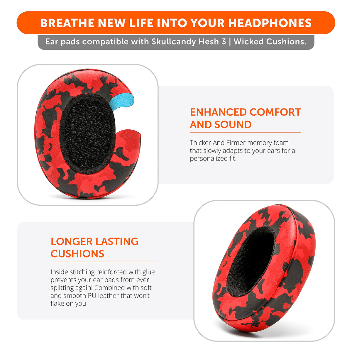 WC PadZ installation demo on Skullcandy headphones for easy tool-free swap