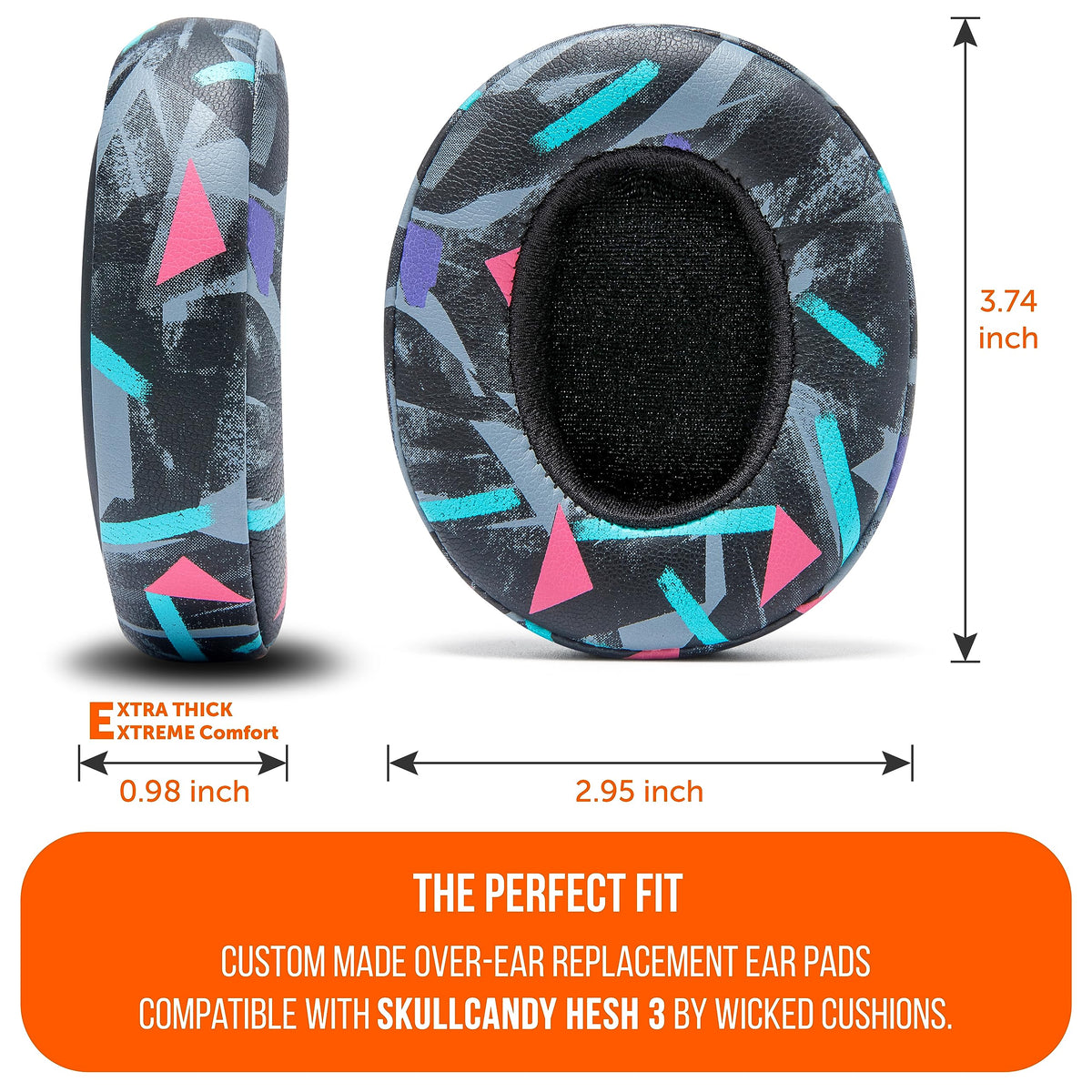 WC PadZ next to a ruler for scale, showing compact profile and exact fit for Skullcandy models