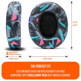WC PadZ next to a ruler for scale, showing compact profile and exact fit for Skullcandy models