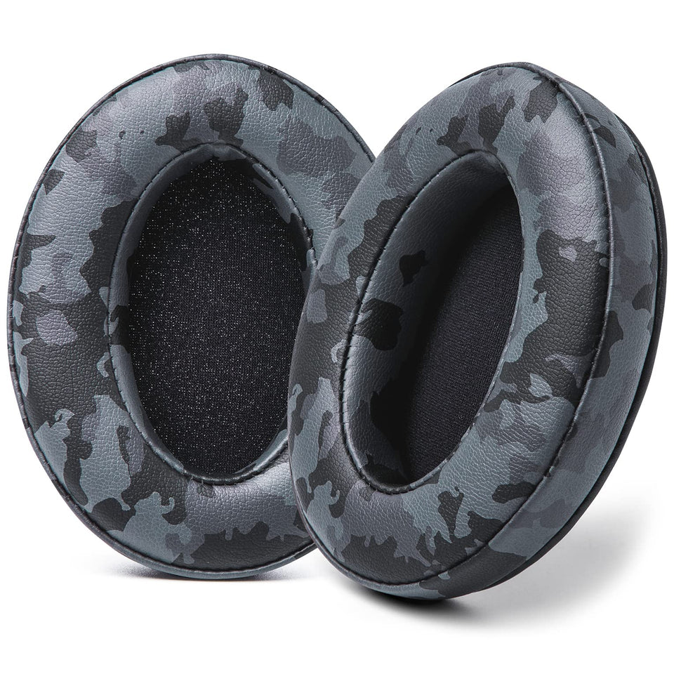 WC PadZ front view showing black camo pads and restored headset comfort