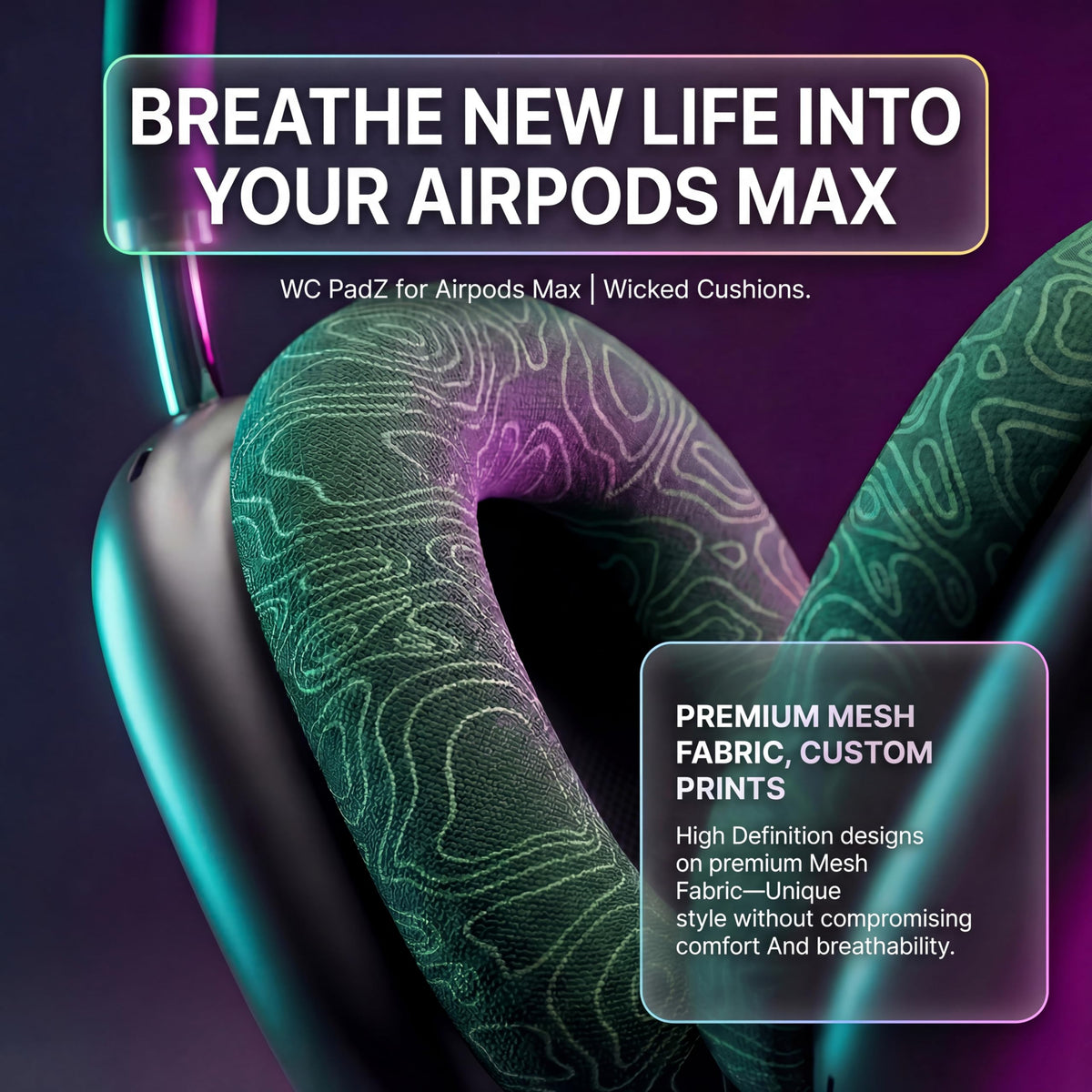 WC PadZ Max installed on AirPods Max showing restored fit and seal