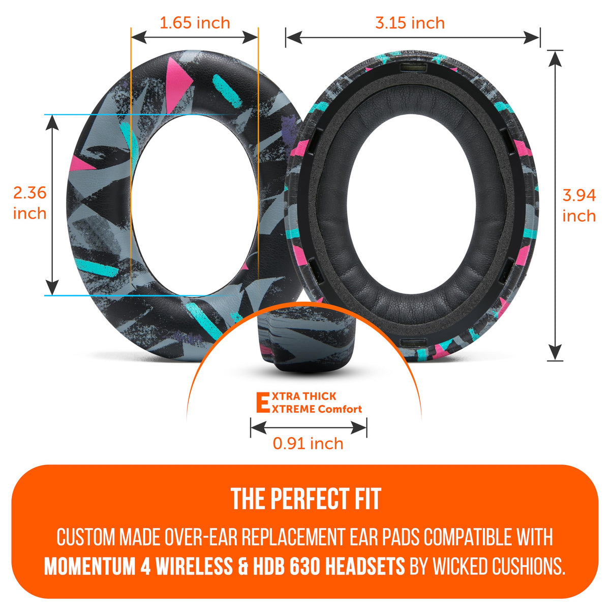 WC PadZ Momentum 4 ear pads provide deep cushioning for extended listening sessions.