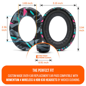 WC PadZ Momentum 4 ear pads provide deep cushioning for extended listening sessions.